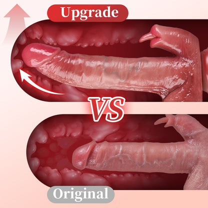 VERBESSERT 26,5 cm längerer, leckender, wärmender, stoßender, schaukelnder, lebensechter Dildo