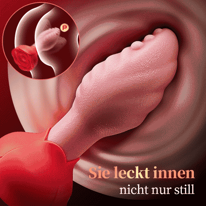 Sera – Zungenförmiger 360° rotierender Analplug mit Rosenbasis für Frauen & Männer