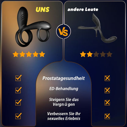 【Neu! 】Warren – 10 Rotationen + 10 Vibrationen Premium-Penisring mit Doppelring