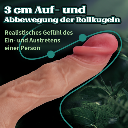 Dreifach-Funktion: Klopfen, Rollen, Vibrieren; realistischer, abnehmbarer Dildo