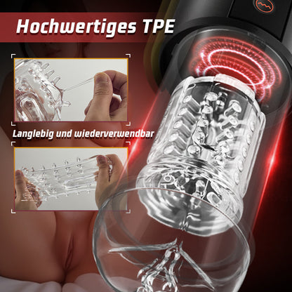 Telescope 5  Stoßen 10 Vibrieren 5 Saugen 3 IN 1 Masturbator für Männer