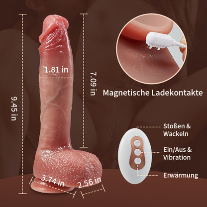 Echtgröße, realistischer Dildo, Vier-in-Eins-Funktion, Gesamtlänge 27 Zentimeter