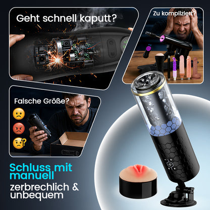 STORM - Intensives Stoßen & Drehen Hände-frei 15,5 cm Tiefe Masturbator