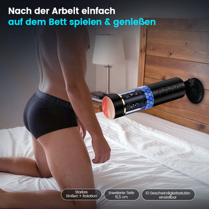 STORM - Intensives Stoßen & Drehen Hände-frei 15,5 cm Tiefe Masturbator
