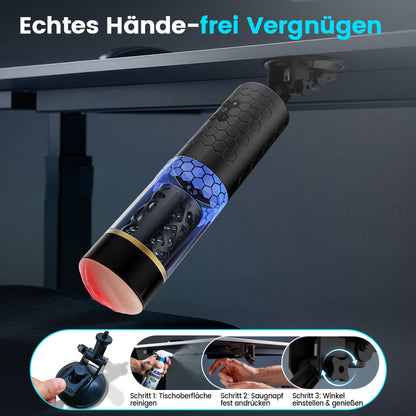 STORM - Intensives Stoßen & Drehen Hände-frei 15,5 cm Tiefe Masturbator