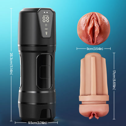 Challenger - 5 Saugstufen, 10 Vibrationsmodi, männlicher Masturbator, mehrstufig einstellbar, realistischer TPE-Sleeve, IPX7 wasserdicht