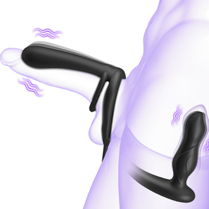 Doppelte Penetration  Doppelte Vibration  Paarvibrator mit Sperma-Ringverschluss