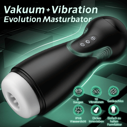 Evolution-8 Sucking 10 Vibrating One Touch Orgasm Digital Vacuum Masturbator