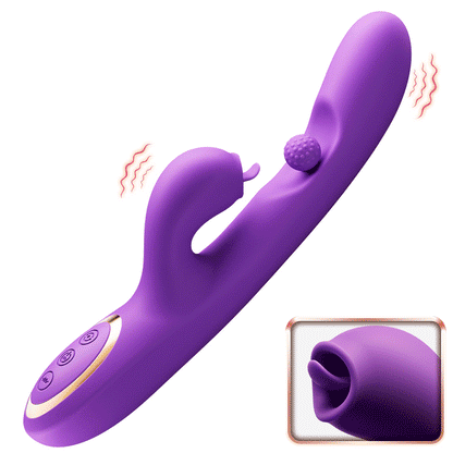 Zungenleck-Klitorisstimulator G-Punkt-Vibrator mit 360°-Rotation und Reibekugel
