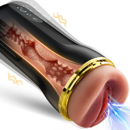 Captain - 5 Sucking 10 Vibrating Simulated Vagina Eingang Männliche Masturbation Cups