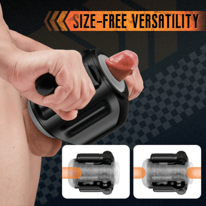 Automatischer Masturbator für Männer mit zwei Griffen und Stretch-Vibrationen mit 9 Frequenzen