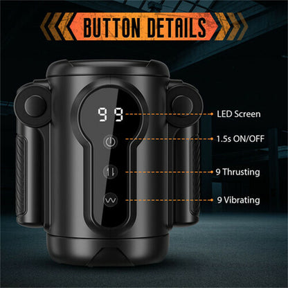 Automatischer Masturbator für Männer mit zwei Griffen und Stretch-Vibrationen mit 9 Frequenzen