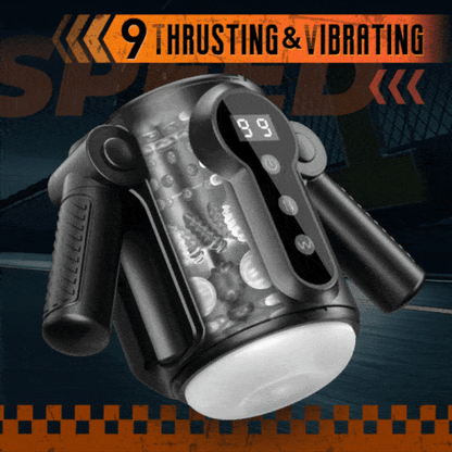 Automatischer Masturbator für Männer mit zwei Griffen und Stretch-Vibrationen mit 9 Frequenzen