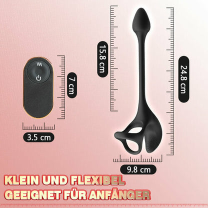 【Free  lub!】Anal Plug kugelförmiger Vibrationsstimulator mit Penisringe