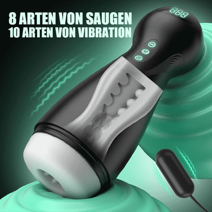 Evolution-8 Sucking 10 Vibrating One Touch Orgasm Digital Vacuum Masturbator