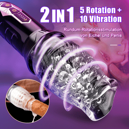 ORKAN 10 Vibration 6 Rotation 2 IN 1 Oralsex Cup Masturbator