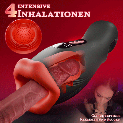 Enchantment- 9 Vibrationen 4 Saugungen Klammernde Saugung Oralsimulation Männer-Masturbator