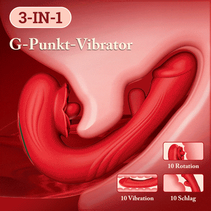 Papaver rhoeas—— 10-Frequenz-Rotation + Vibration + Ohrfeigen, 3-in-1-G-Punkt-Vibrator