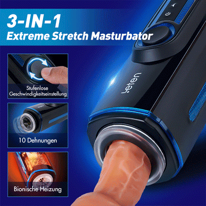 【+Free Lube!!】Leten-X9 IV Upgraded Retractable & Beheizte & Akustische Kombination Männlicher Masturbator
