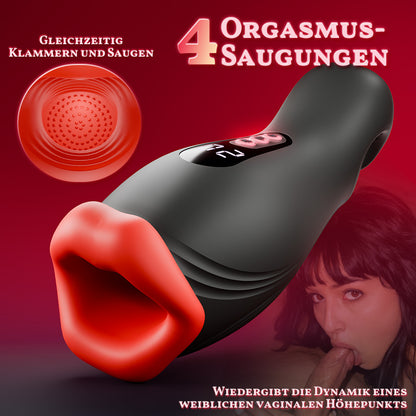 Verzauberung - 9 Vibrationen 4 Saugungen Klammernde Saugung Oralsimulation Männer-Masturbator