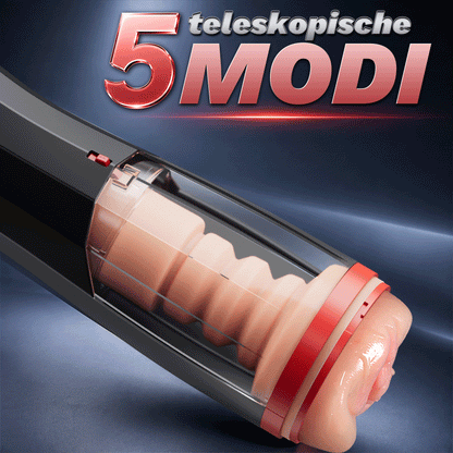 【Everted Fleshy Labia】ROKA - 5-in-1 Multifunktionaler Masturbator 5 Stoßen Saugen, 10 Vibrations und Transparenten, Abnehmba