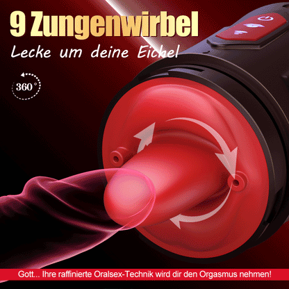 Liebesbiss- 9 vibrierende, 9 saugende, 9 rotierende, hörbare männliche Masturbatoren mit Ko