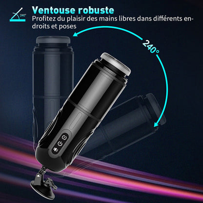 【HOT!】Deepthroat automatischer teleskopdrehunger Masturbator mit Saugnapf