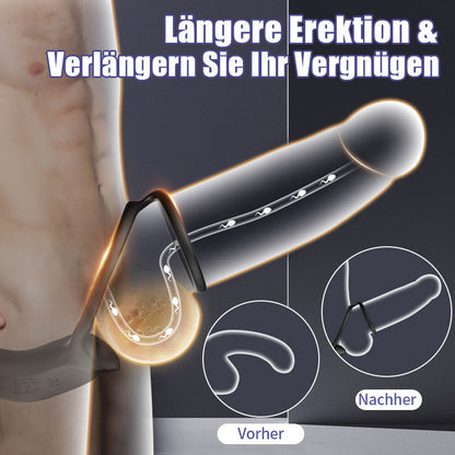 Sanftes Prostata-Spielzeug mit 9 Vibrationsstufen und Doppelring für maximalen Genuss