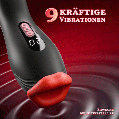 Enchantment- 9 Vibrationen 4 Saugungen Klammernde Saugung Oralsimulation Männer-Masturbator