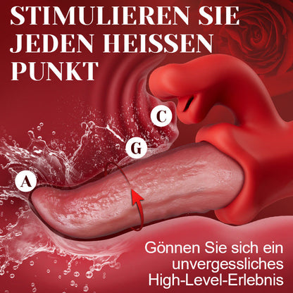 Tiefes Zungenleck-Vibrator für verlängertes Vergnügen mit 10 Wellenbewegungen & 10 Klitoris-Vibrationen – G-Punkt