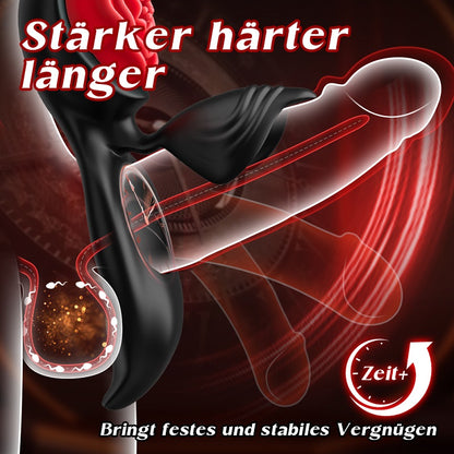 Penisring Vibrator mit Klitoris Hoden Stimulator für Paare mit 9 Vibrationsmodi Sexspielzeug Solo Erotik Sex