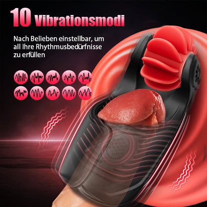 10 Klopfen & Vibration 10 Rotationen Tornado Masturbator Trainer