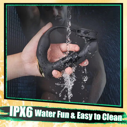 Hohler flatternder vibrierender Prostatamassager aus Silikon mit Penisring