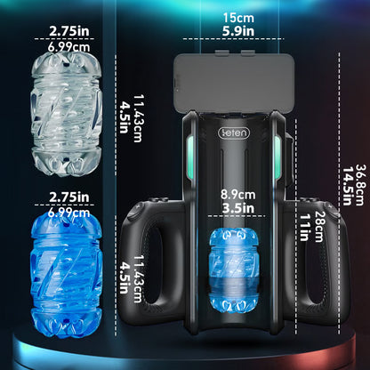 LETEN Masturbator mit 10 stoßenden Hochgeschwindigkeits und Telefonhalter