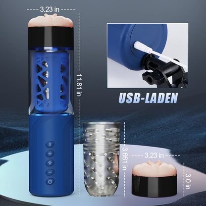 Bluesea 6 Bi-Directional Thrusting Rotation Masturbator mit Suction Base