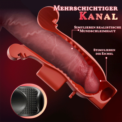 Enchantment- 9 Vibrationen 4 Saugungen Klammernde Saugung Oralsimulation Männer-Masturbator