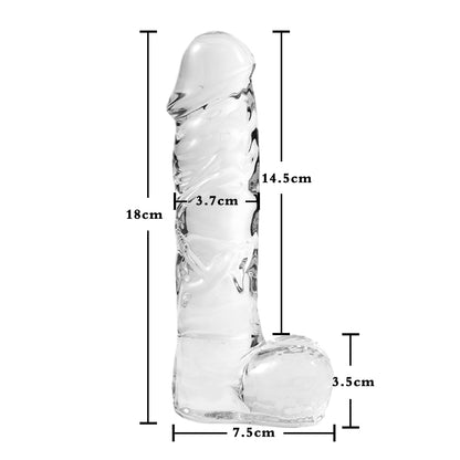 Simulation transparenter Glasphallus transparente Farbe