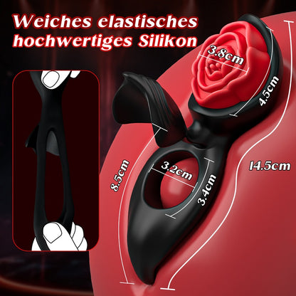Penisring Vibrator mit Klitoris Hoden Stimulator für Paare mit 9 Vibrationsmodi Sexspielzeug Solo Erotik Sex