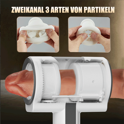 Doppelkopf 7 Vibration 5 Teleskoprotation Hand-Blowjob-Masturbator