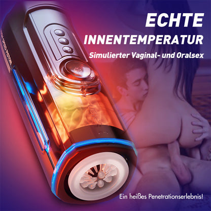 【+Free Lube!!】Leten-X9 IV Upgraded Retractable & Beheizte & Akustische Kombination Männlicher Masturbator