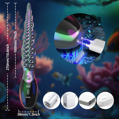 Vibrierender realistischer Oktopus-Dildo – LED-Anzeige Oktopus-Tentakel