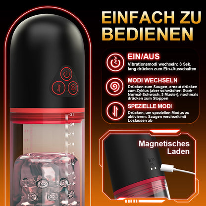 S-HANDE - 2 IN1 9 Vibration 3 Saugmodi Penispumpe S-HANDE