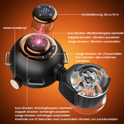 【Blitzangebot: 30 % RABATT】Hazel - 9 Vibrationen & Schwingen & Stoßen Hands-Free Hüftgurt-Strap-On Masturbator für Männer