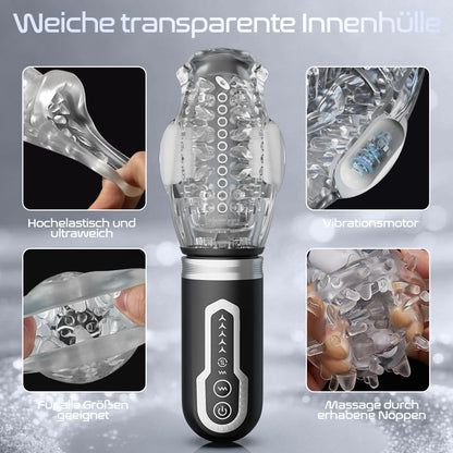 Amber - 7 Vibrierender 5 Rotierender Stoß-Blowjob-Masturbator