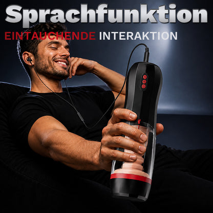 【Everted Fleshy Labia】ROKA - 5-in-1 Multifunktionaler Masturbator 5 Stoßen Saugen, 10 Vibrations und Transparenten, Abnehmba