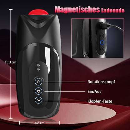 10 Klopfen & Vibration 10 Rotationen Tornado Masturbator Trainer