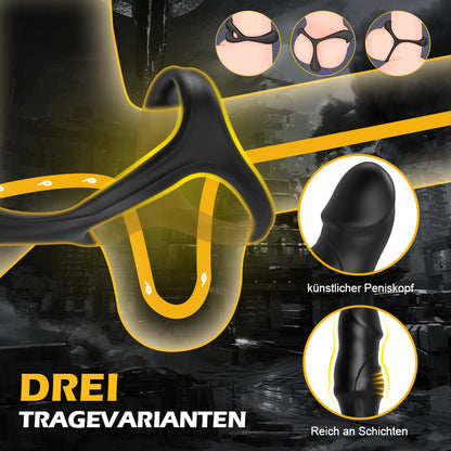 9 Wackelndes, schwingendes und vibrierendes Prostata-Massagegerät mit Penisring