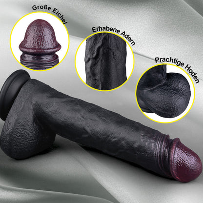 Maurice Großer Dildo mit Stoßvibration und Heizung, braun, für Männer und Frauen