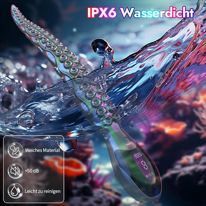 Vibrierender realistischer Oktopus-Dildo – LED-Anzeige Oktopus-Tentakel