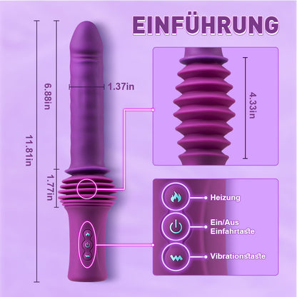 Verbesserter 4,33-Zoll-Extra-Langer Dildo mit 145° Einstellbarer Basis, Erwärmung und Vibration